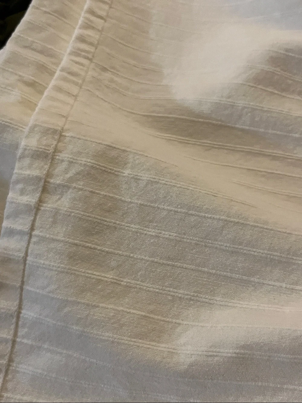 Threshold ~ offwhite Cream Ribbed Cotton Shower Curtain~ 💯 cotton